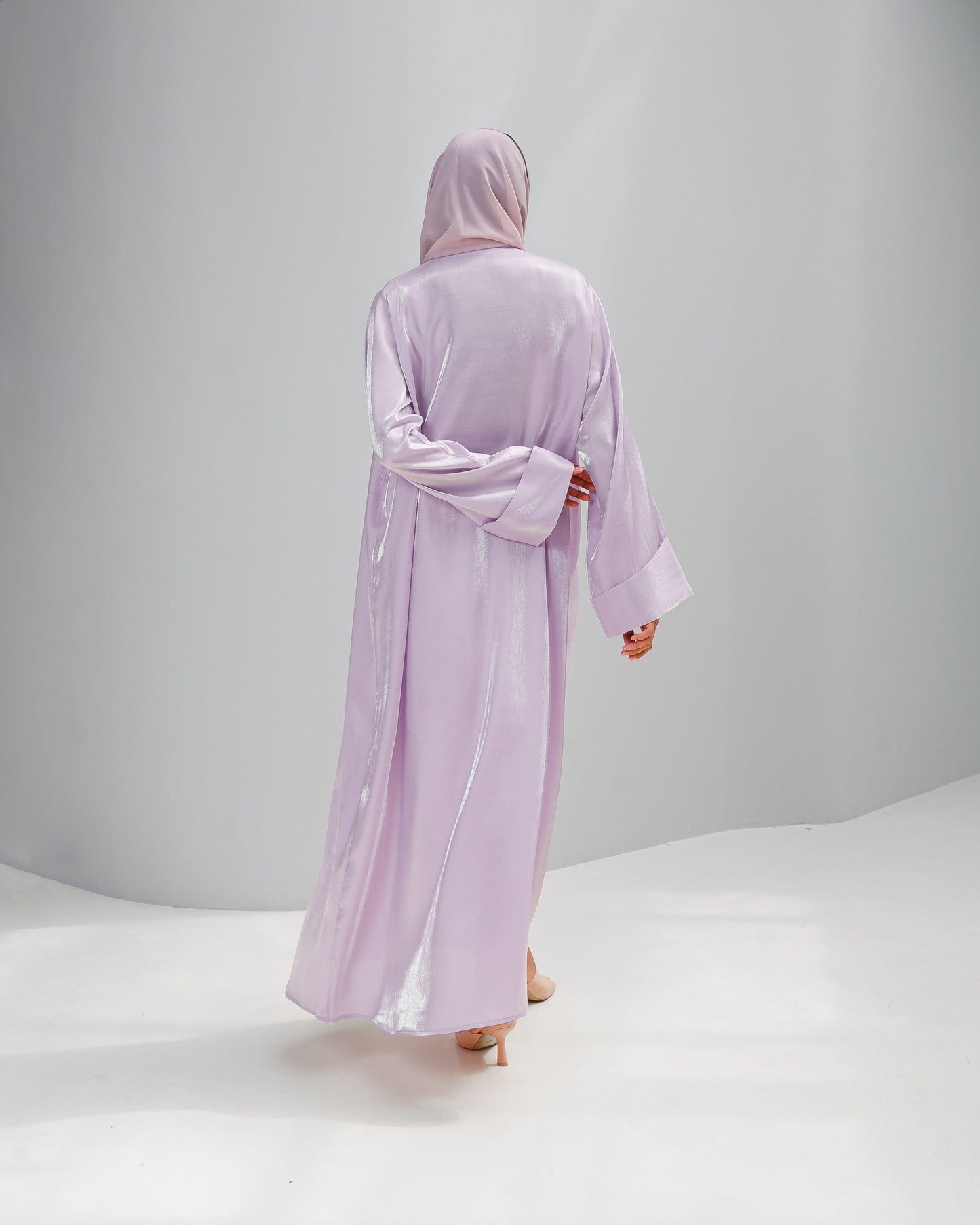 Shiny Purple Front Open Abaya