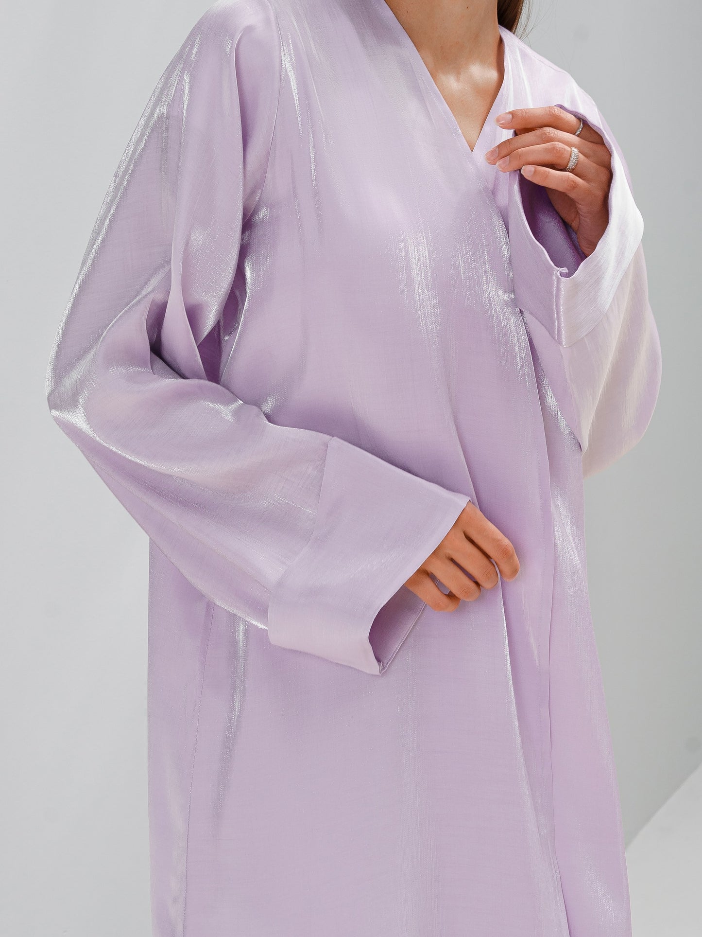 Shiny Purple Front Open Abaya